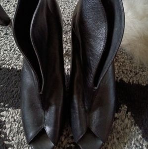 Black peep toe heels